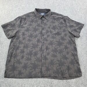 Nat Nast‎ Luxury Originals XXL Palm Tree Silk Cotton Blend Button Down Shirt
